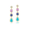 4 Stone Victorian Drop Earrings
