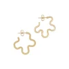 Asymmetrical Flower Hoop Earrings