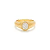 Baby Oval Diamond Chevaliere Ring