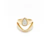 Baby Pear and Mini Diamond Wave Ring