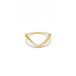 Baby Pear and Mini Diamond Wave Ring