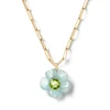 Big Island Aquamarine & Peridot Flower Pendant