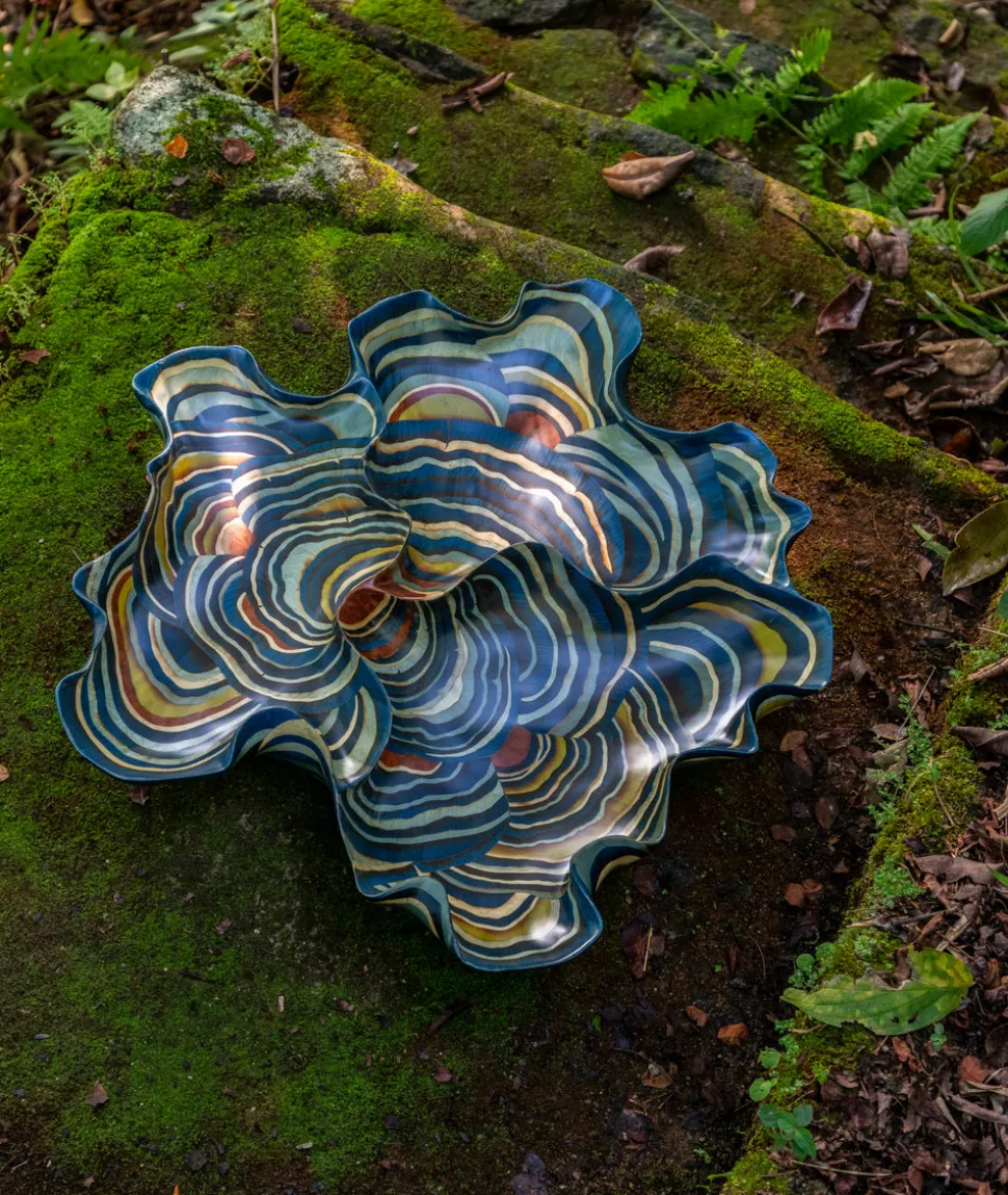 Blue Mushroom Centerpiece Tray
