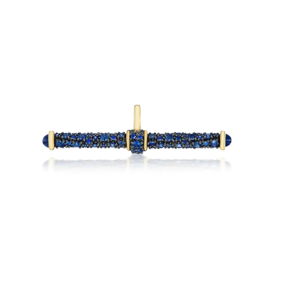 Blue Sapphire T-Bar Pendant