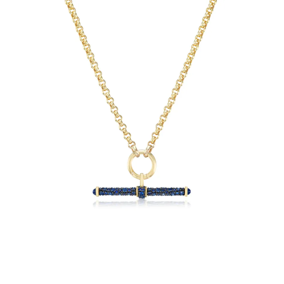 Blue Sapphire T-Bar Pendant