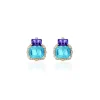 Blue Topaz & Tanzanite Earrings