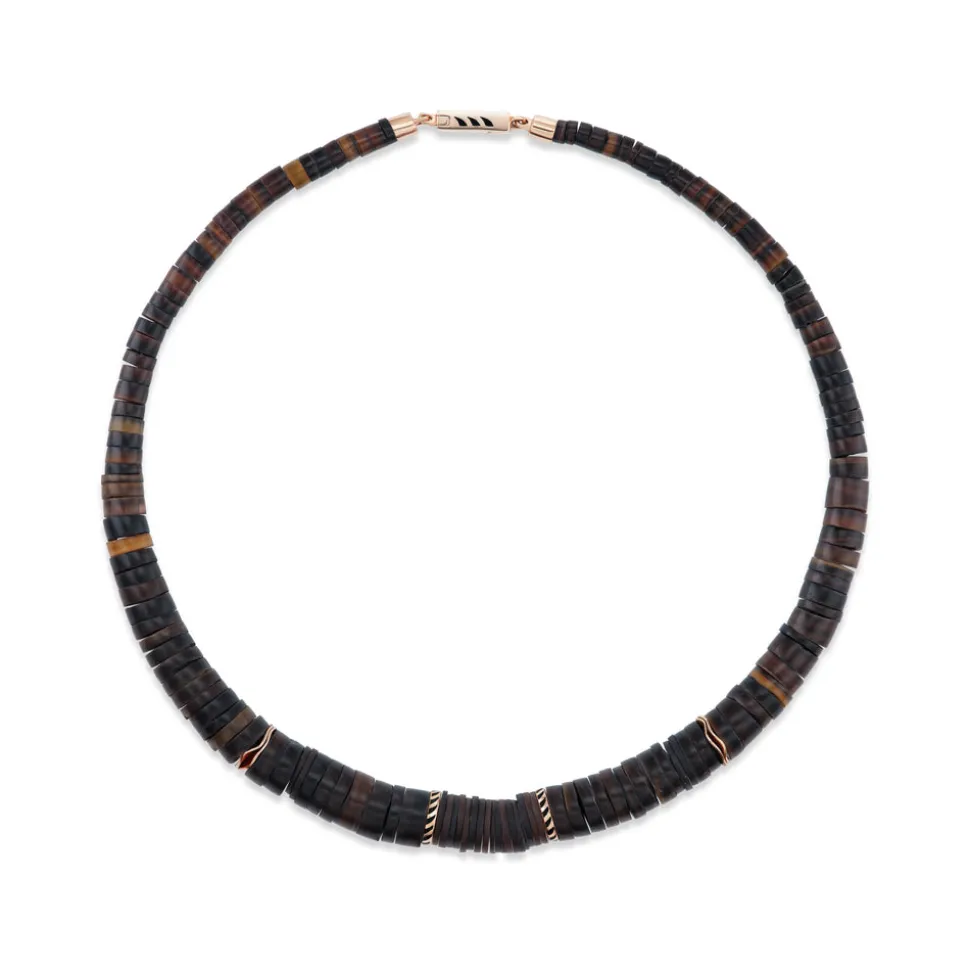 Classic Chocolate Shell & Coco Shark Fin Puka Necklace