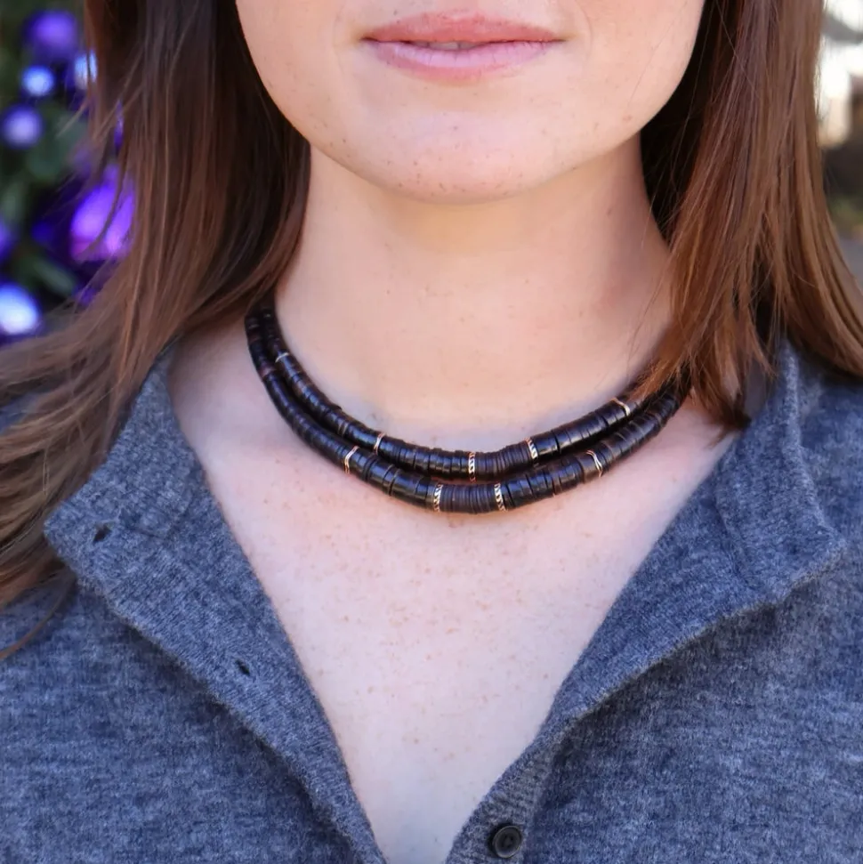 Classic Chocolate Shell & Coco Shark Fin Puka Necklace