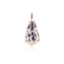 Conus Shell with Kyanite Pendant