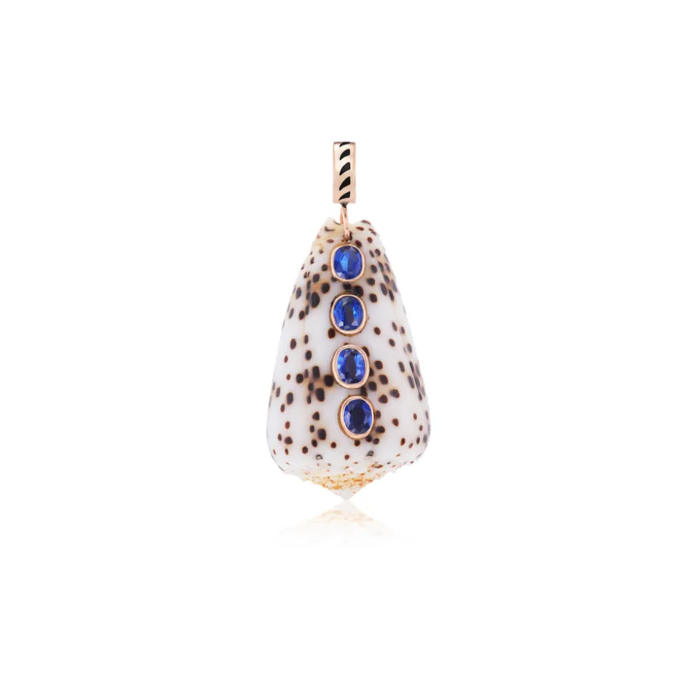 Conus Shell with Kyanite Pendant