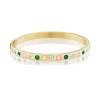Coral, Emerald & Diamond Gypsy Bangle