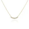 Curved Diamond Bar Necklace with Diamond Tips