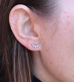 Curved Diamond Bar Stud