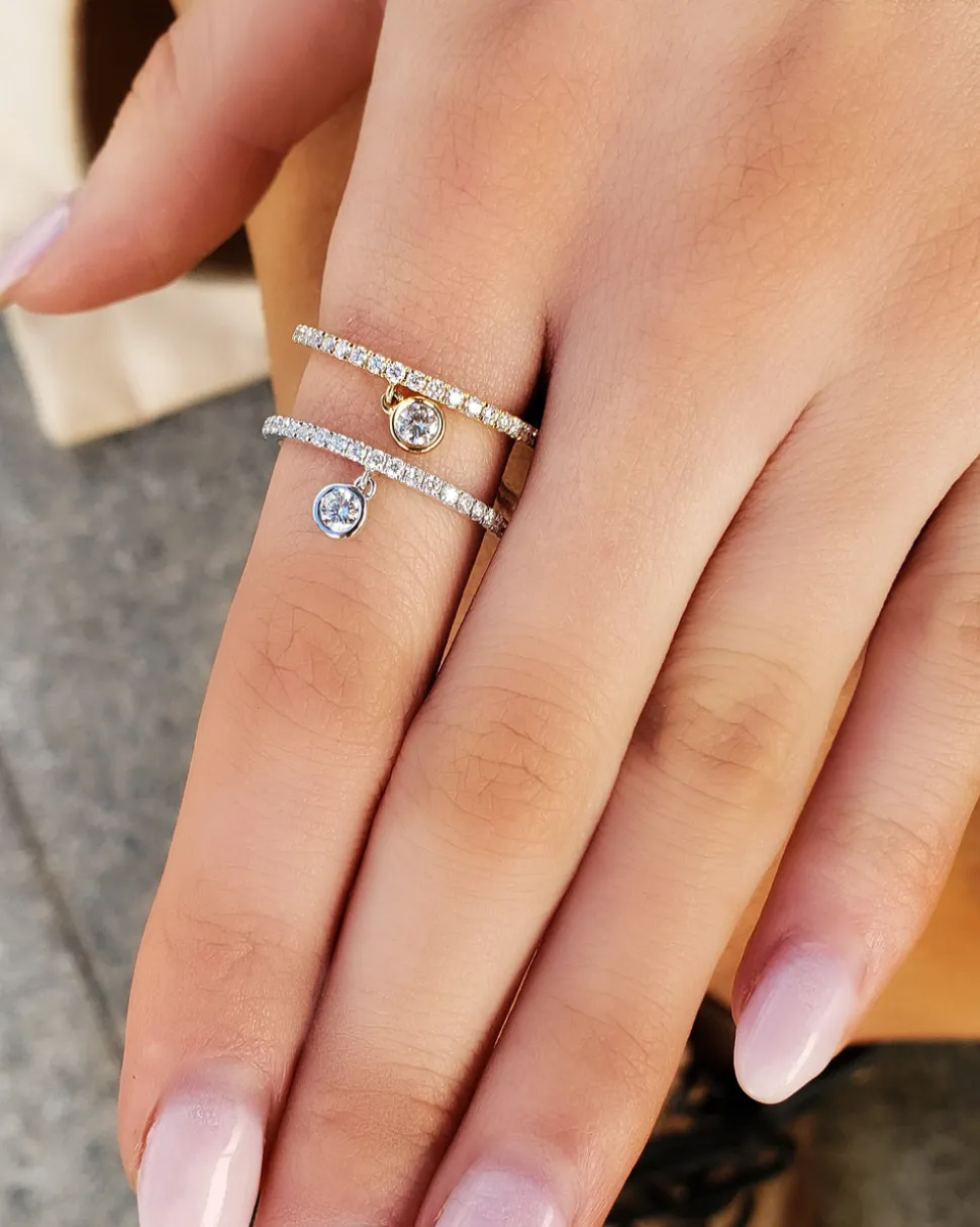 Dangly Diamond Full Band Ring
