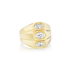 Deco Triple Marquis Diamond Ring