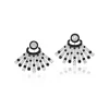 Diamond & Black Agate Fan Earring