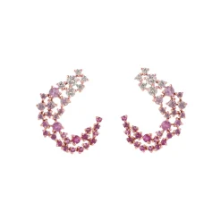 Diamond & Pink Ombre Scatter Huggies