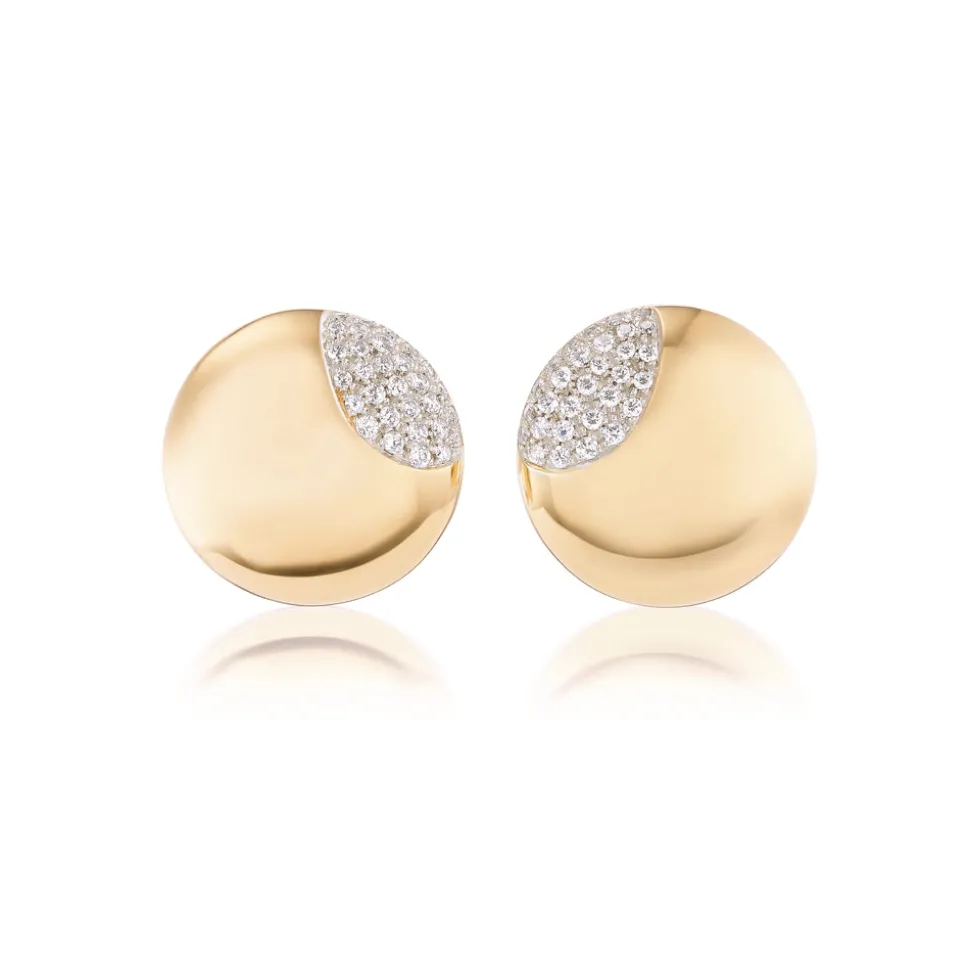 Diamond Button Earrings