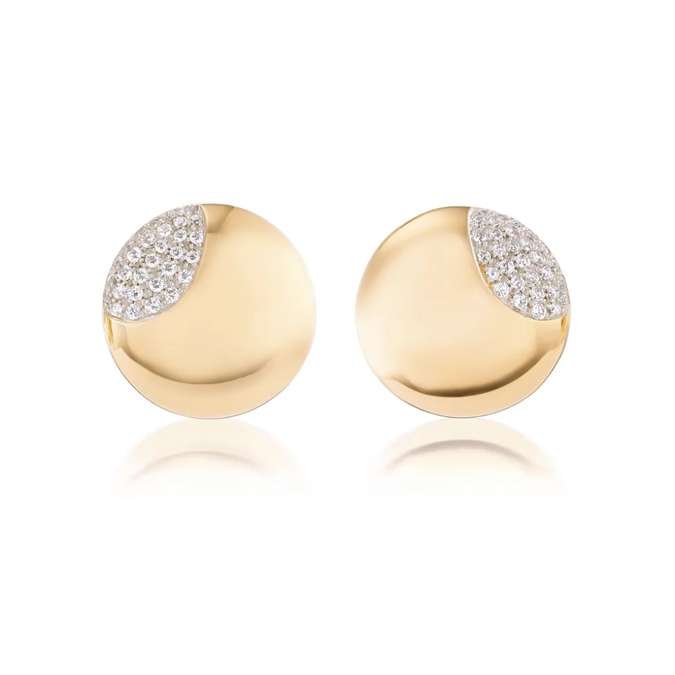 Diamond Button Earrings
