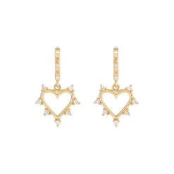Diamond Open Heart Earrings