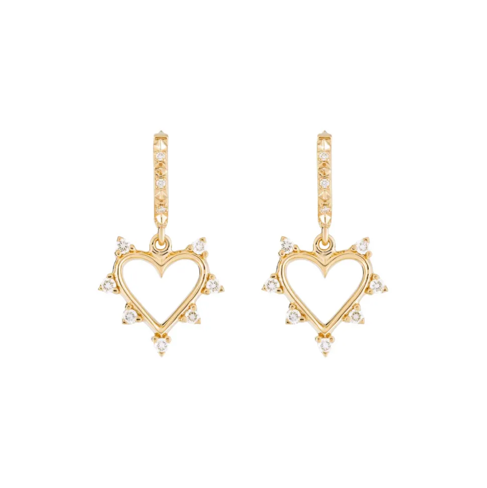 Diamond Open Heart Earrings