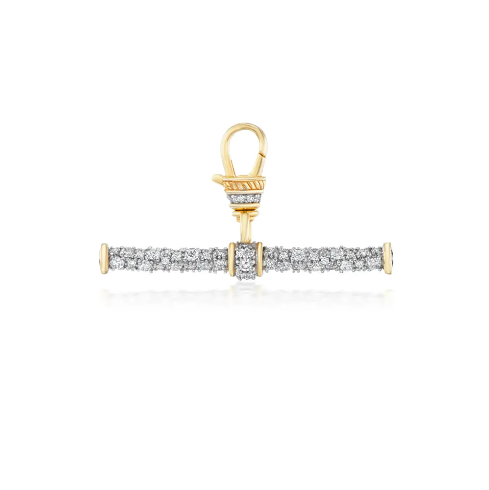 Diamond T-Bar Pendant with Anchor