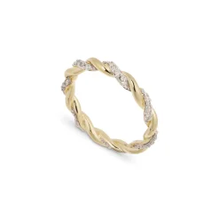 Diamond Twisted Rope Ring