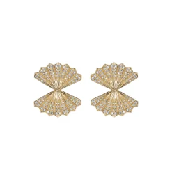Double Fan Diamond Earrings