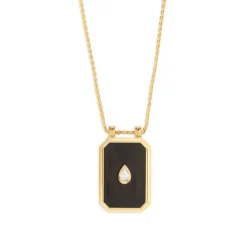 Ebony Scapular with Pear Diamond