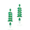 Faceted Pear Emerald Earrings with Diamonds