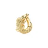 Gold Alligator Twist Earrings