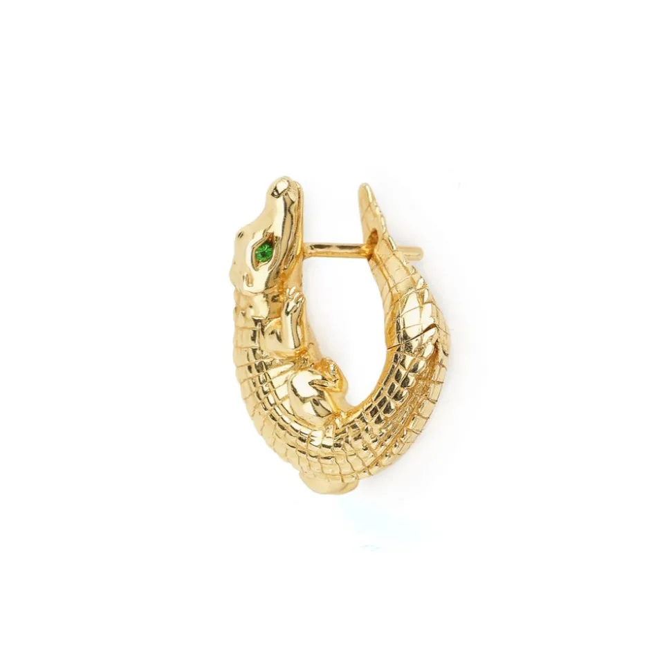 Gold Alligator Twist Earrings