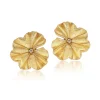 Gold Leaf Marquetry Geranium Earrings