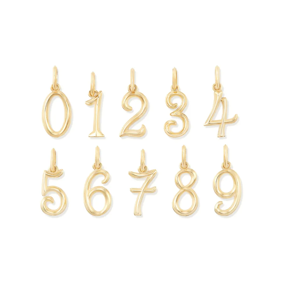 Gold Number "5" Charm