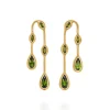 Green Tourmaline Fluid Doubled Earrings