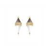 Grey Moonstone and White Onyx Pietra Studs