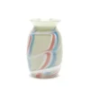Grey Vase with White/Pink/Sky Blue Swirls