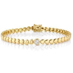 Heart Bracelet with Bezel Diamond