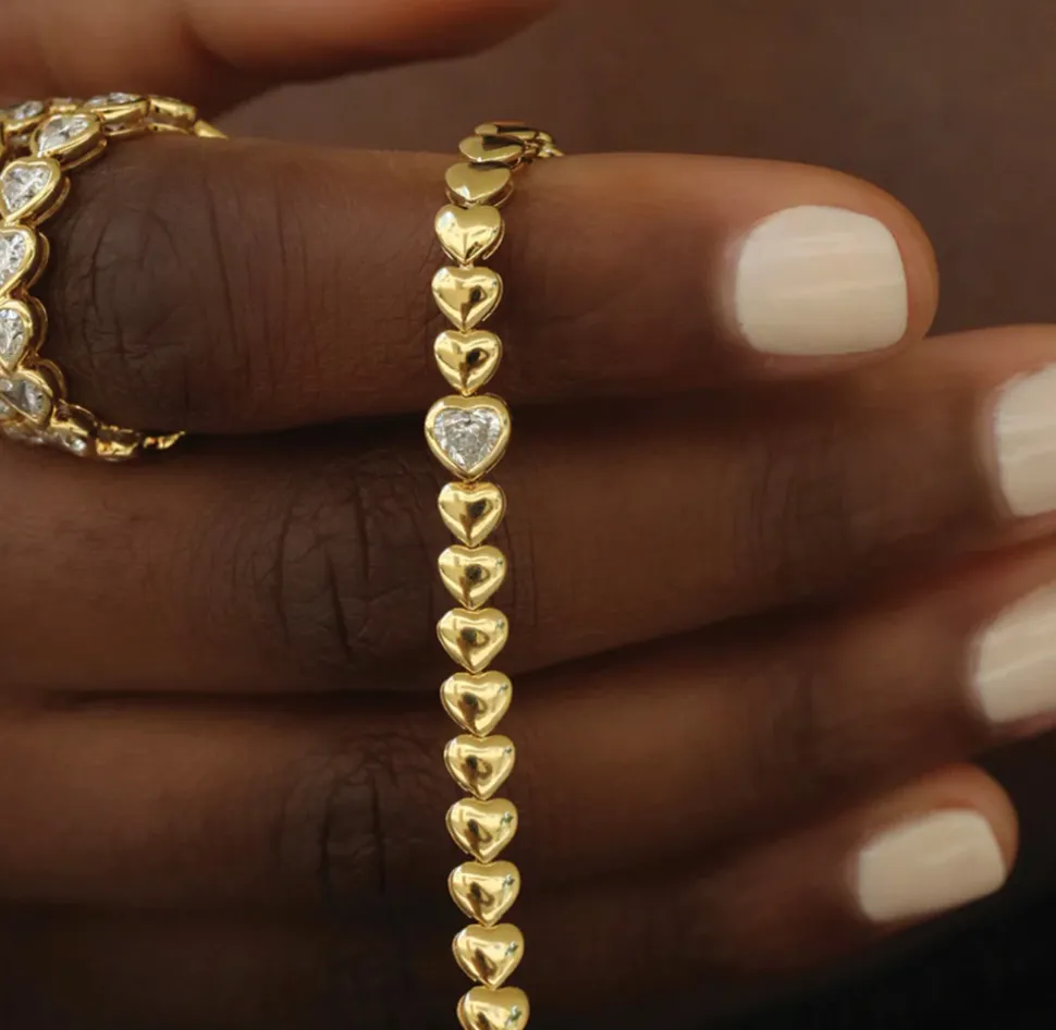 Heart Bracelet with Bezel Diamond