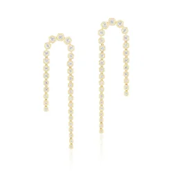 Hex Double Drop Diamond Earrings