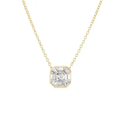 Illusion Asscher Diamond Pendant