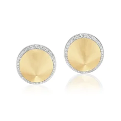 18k Brushed Gold & Diamond Tacoma Museum of Glass Earrings