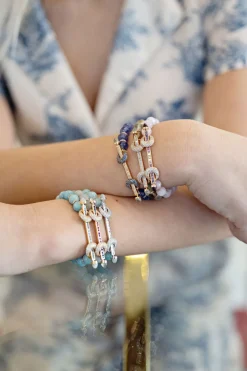 Kunzite and Lilac Ombre Chakra Bracelet