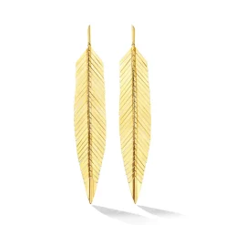 Large Feather Drop Earrings