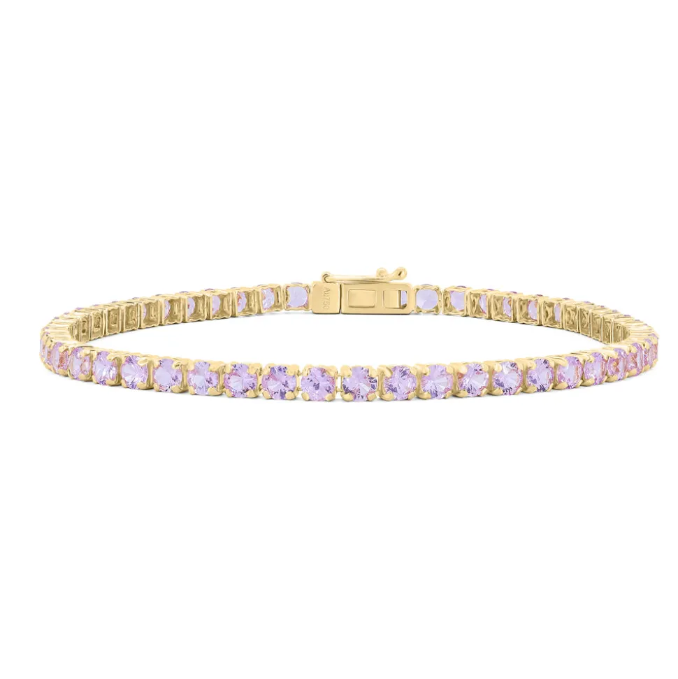 Large Invisible Pink Sapphire Bracelet