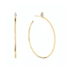 Large Plain Hoops w/ Pear Diamond Studs