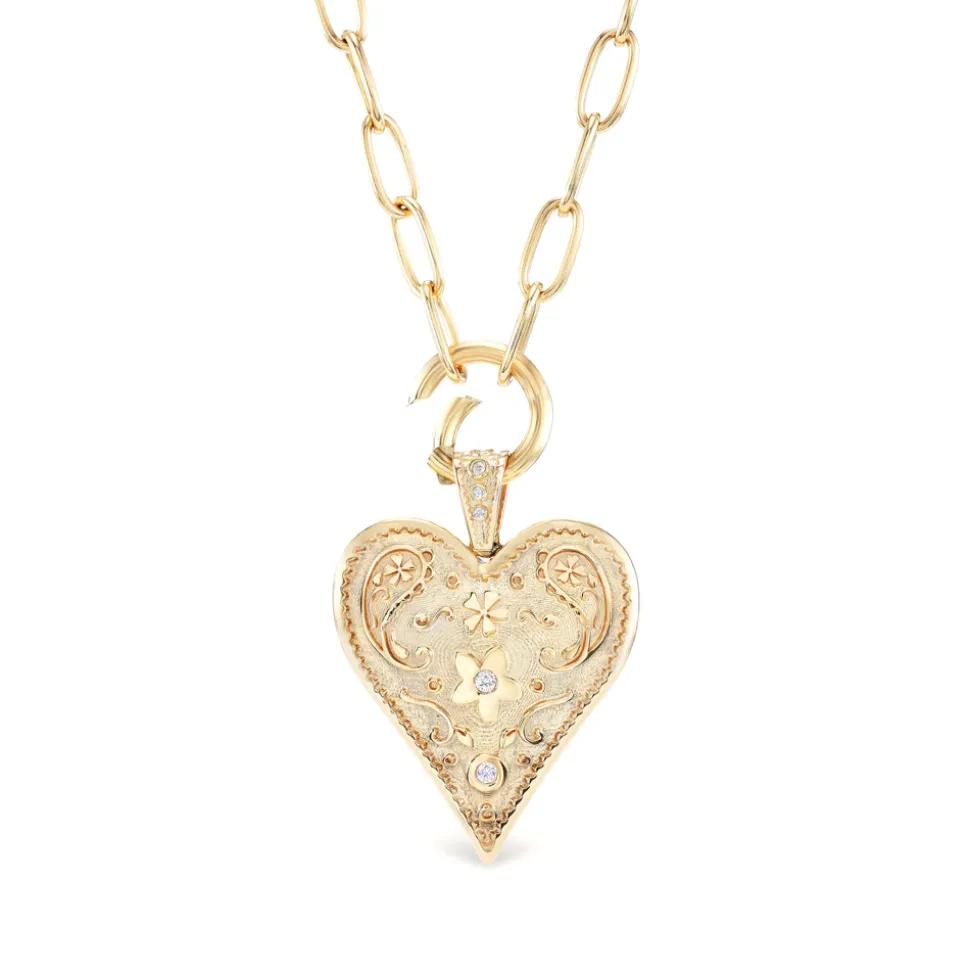 Large Southwestern Heart Charm