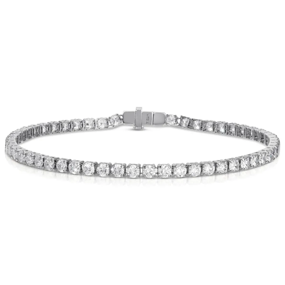 Large White Gold & Diamond Invisible Tennis Bracelet