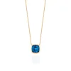 London Blue Topaz Cushion Pendant Necklace