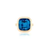 London Blue Topaz Cushion Ring